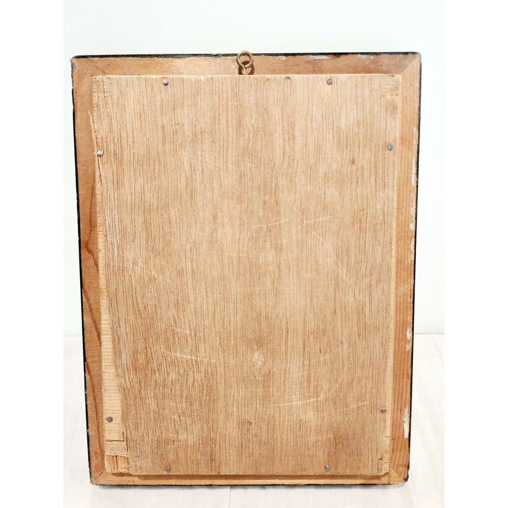 Pearl & Tortoiseshell Style Woman Lampost FlowerArt Vintage Frame Rare 8"x10" - Picture 3 of 3